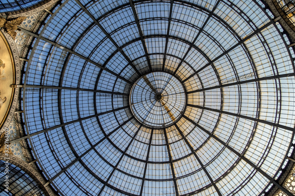 Cupola of gallery of Vittorio Emanuele Milano, Italy, Europe