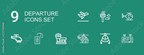 Editable 9 departure icons for web and mobile