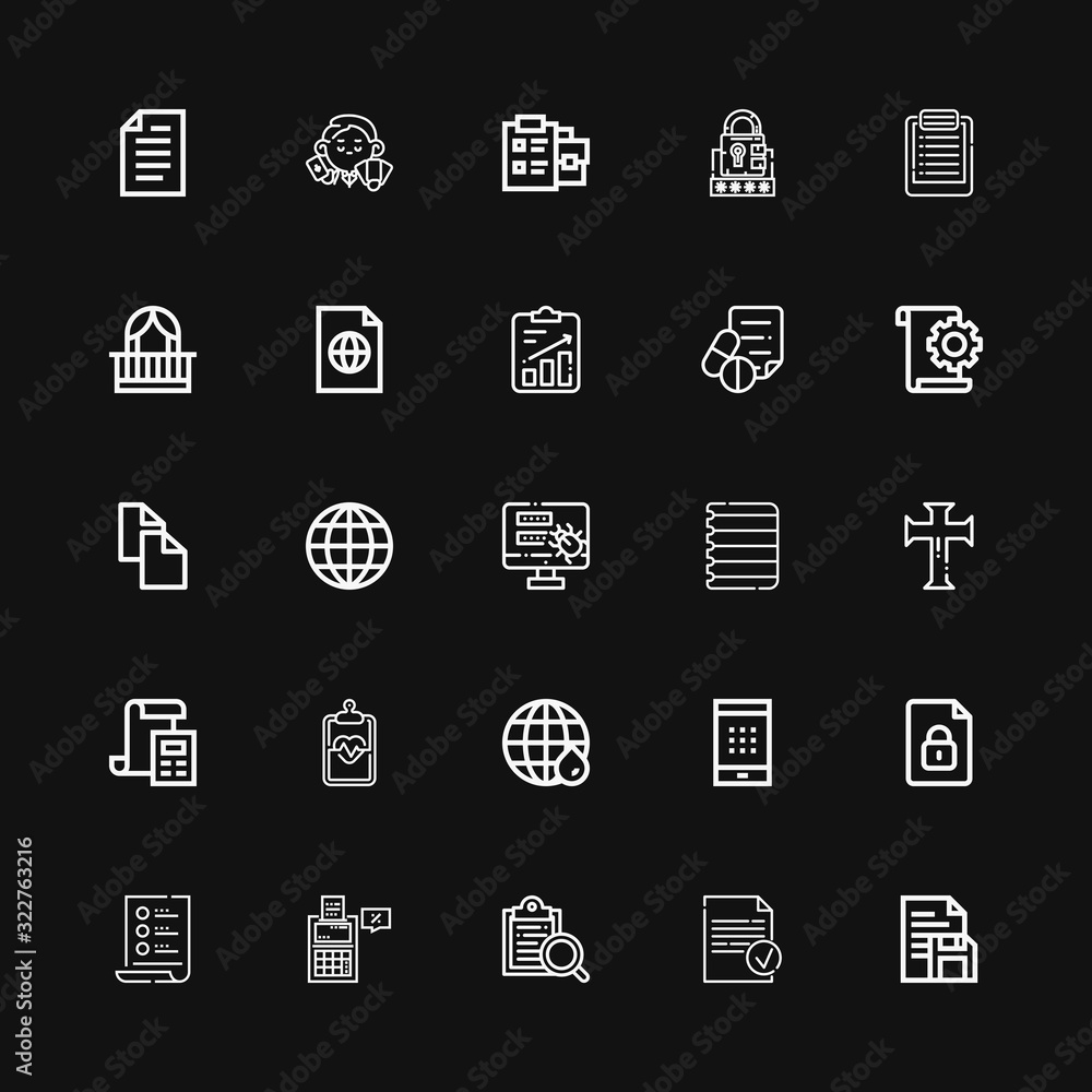 Editable 25 form icons for web and mobile