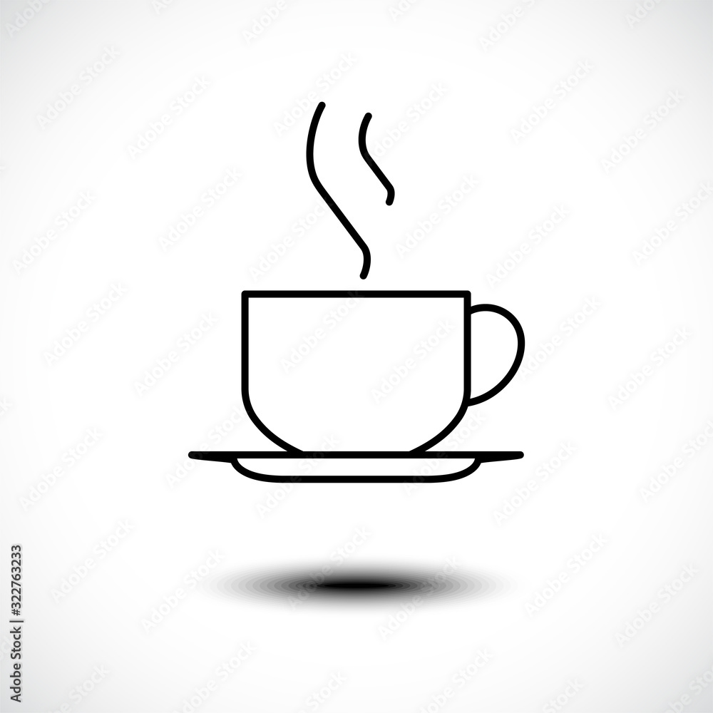 Tea cup line icon. Vector illustration Tea cup line icon. Vector illustration