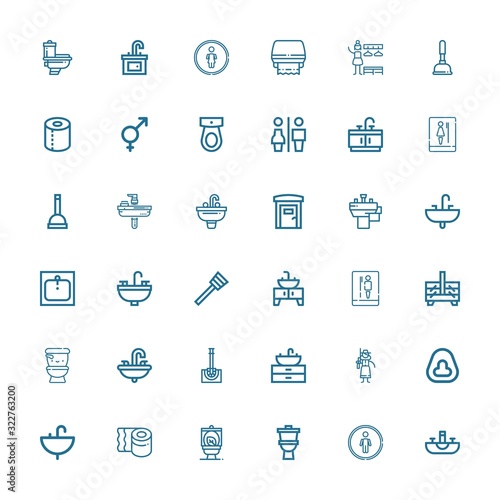 Editable 36 wc icons for web and mobile