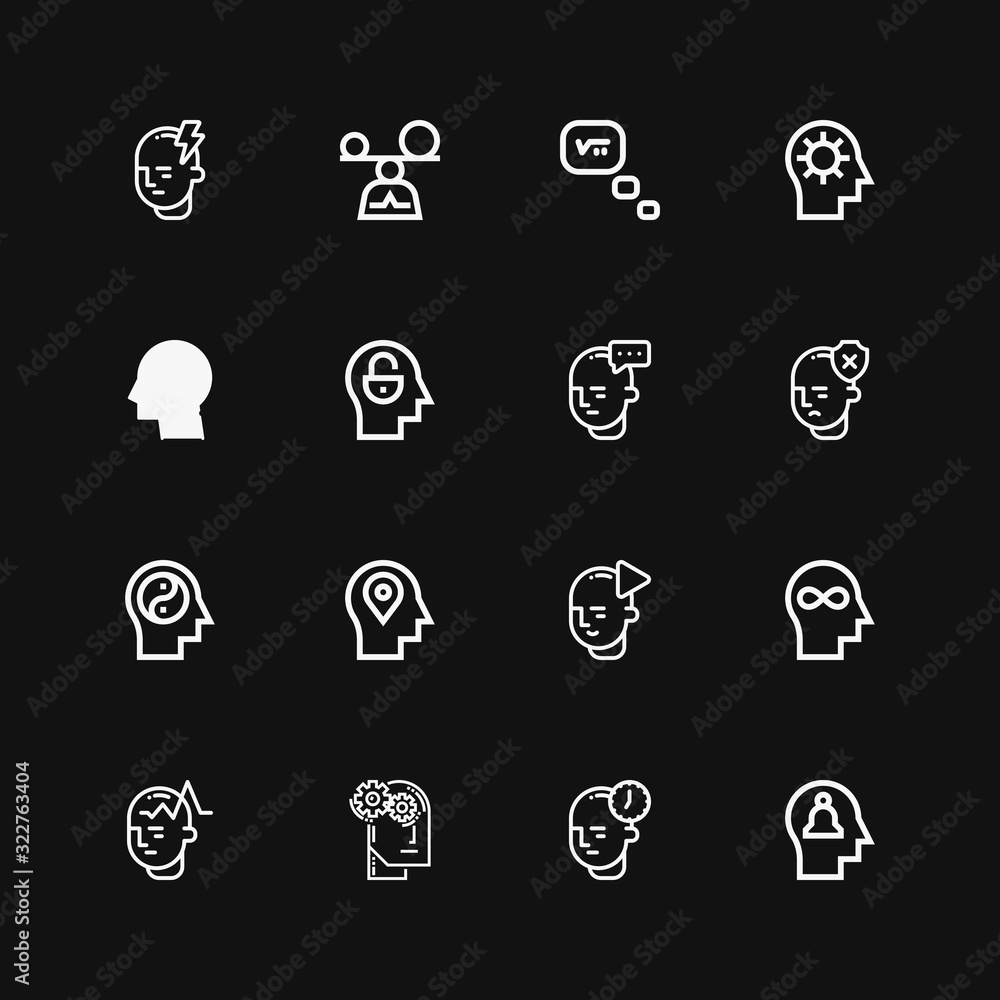 Editable 16 thinking icons for web and mobile