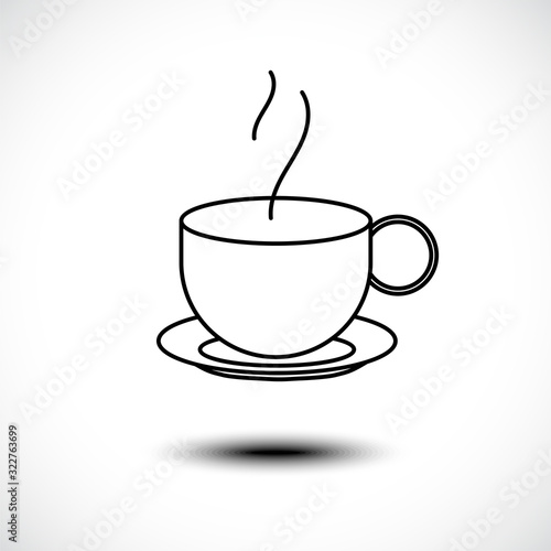 Tea cup line icon. Vector illustration