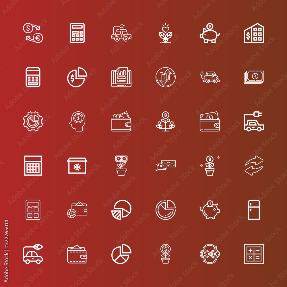 Editable 36 economy icons for web and mobile Editable 36 economy icons for web and mobile