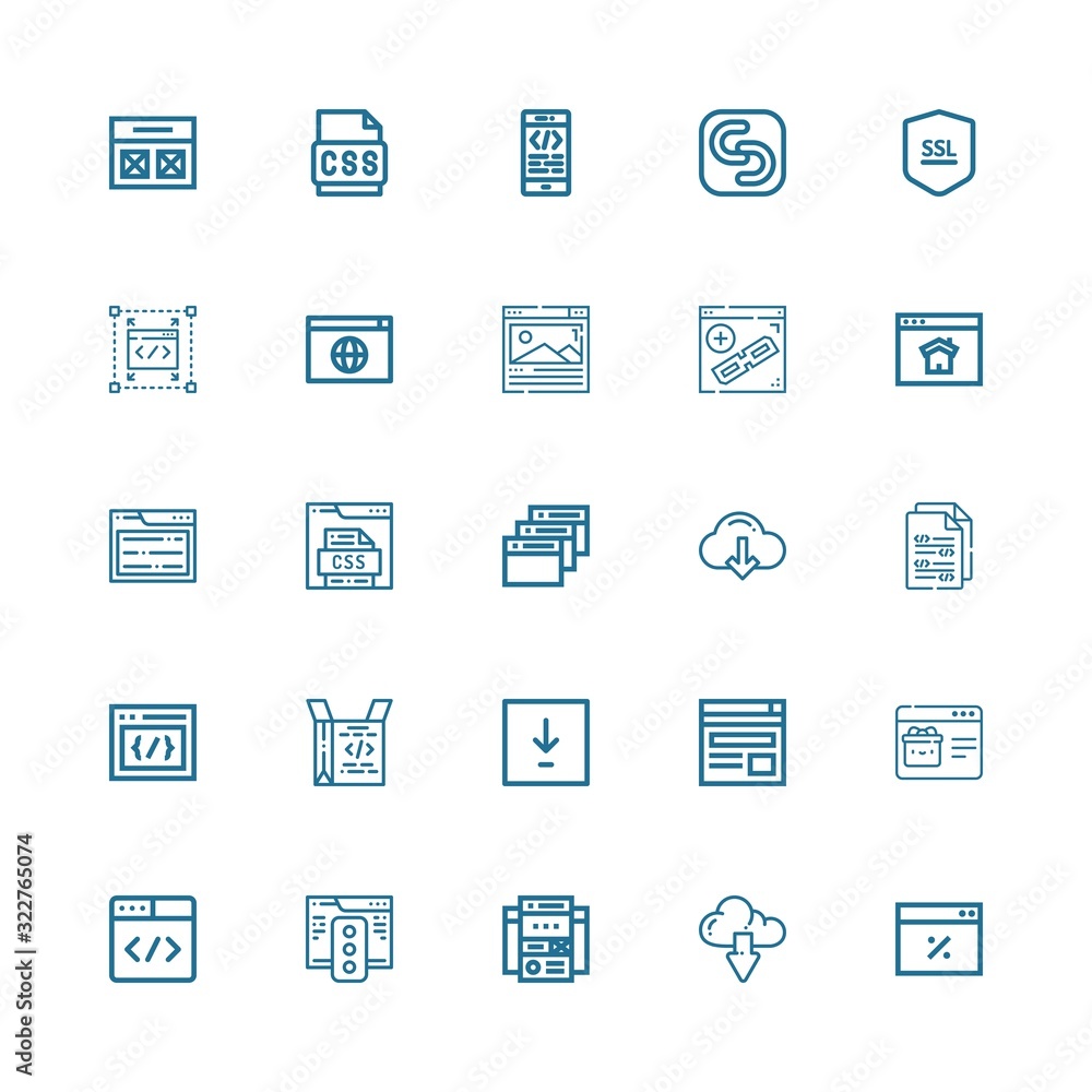 Editable 25 browser icons for web and mobile