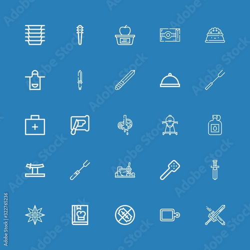Editable 25 knife icons for web and mobile