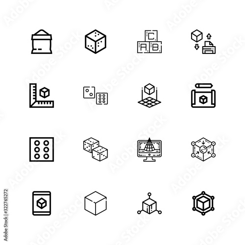 Editable 16 cube icons for web and mobile