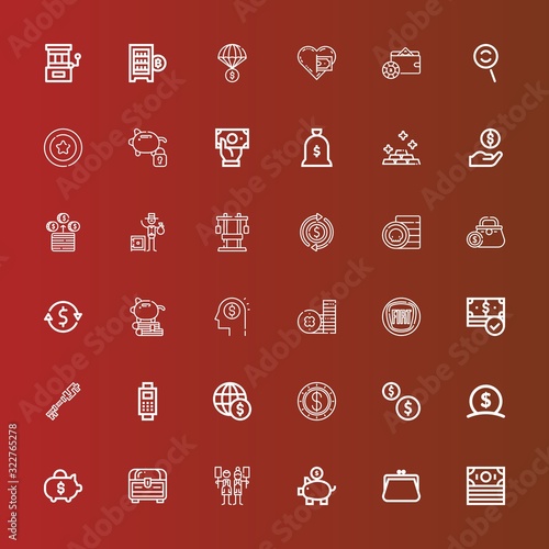 Editable 36 coin icons for web and mobile