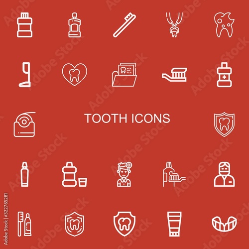 Editable 22 tooth icons for web and mobile