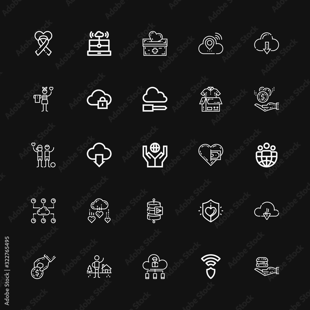 Editable 25 sharing icons for web and mobile