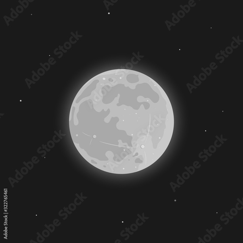 Full moon in the night sky