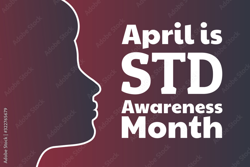 April is STD Awareness Month concept. Sexually Transmitted Diseases. Template for background, banner, card, poster with text inscription. Vector EPS10 illustration.