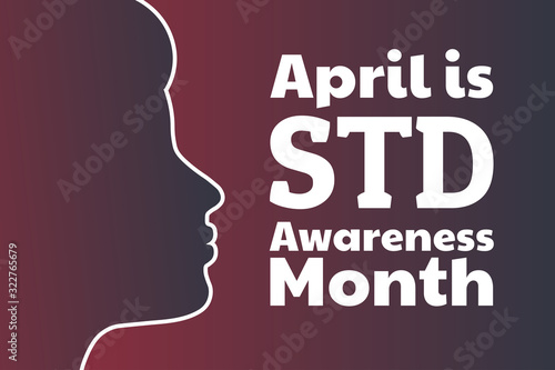 April is STD Awareness Month concept. Sexually Transmitted Diseases. Template for background, banner, card, poster with text inscription. Vector EPS10 illustration. © bulgn
