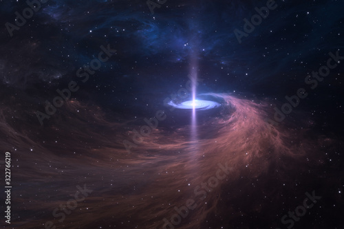 Supermassive black hole in deep space