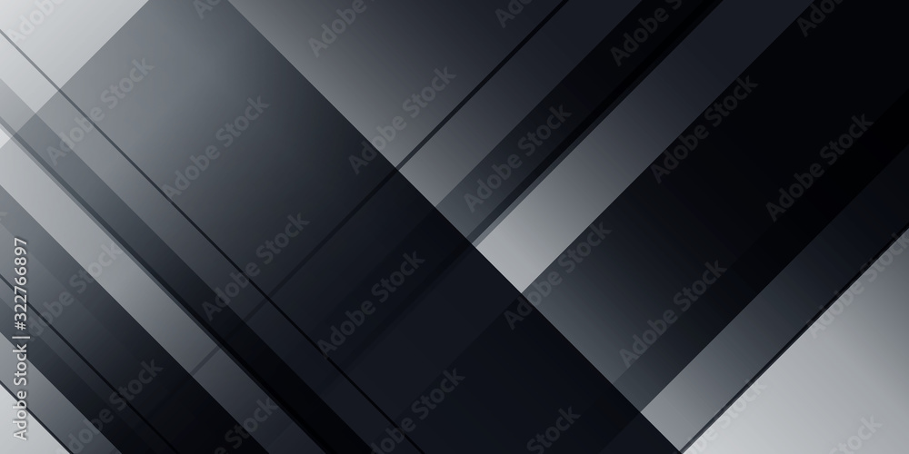 Black abstract geometric gradient background. Vector illustration for banner, business card, template and much more