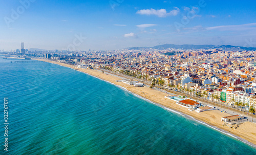 Badalona Spain Coast and Beach. Spain