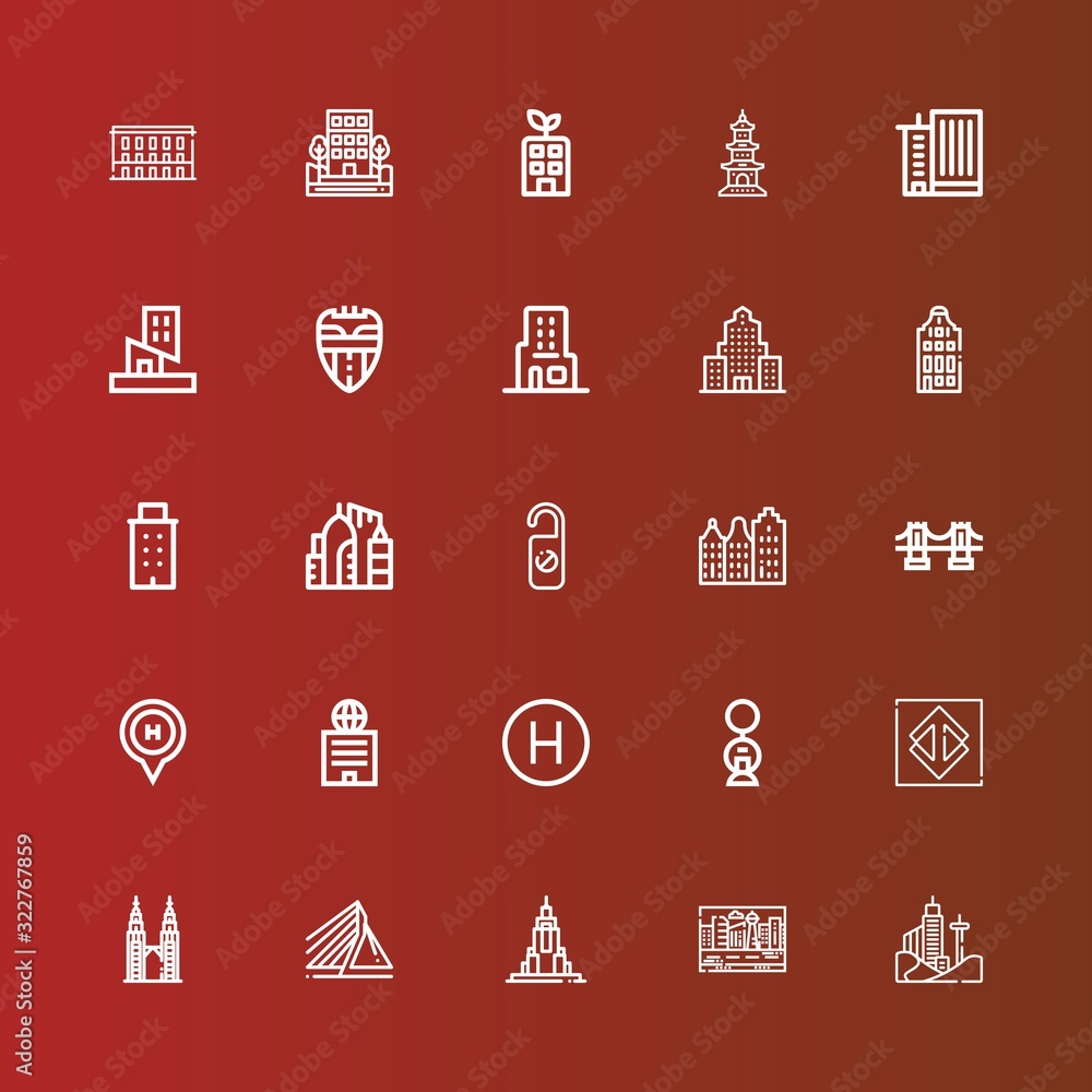 Editable 25 skyscraper icons for web and mobile Editable 25 skyscraper icons for web and mobile