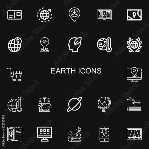 Editable 22 earth icons for web and mobile