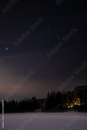 frozen lake by night 