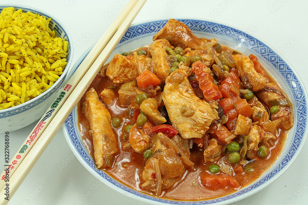 poulet et légumes sauce aigre-douce