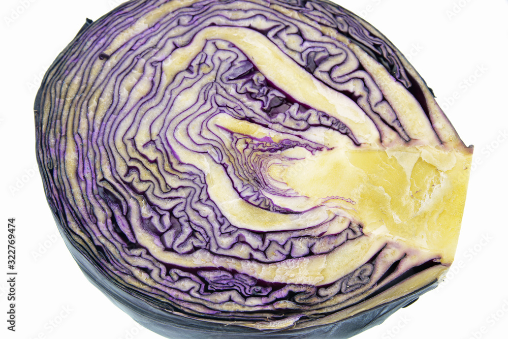 Obraz premium red cabbage on white background