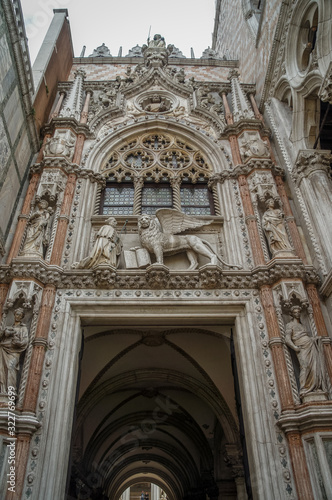 Door and Sculpture in piazza San Marco  Venice  Europe