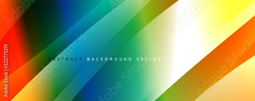 Wave liquid style lines with shadows and light on gradient background