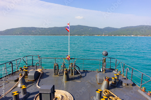 The ferry on its way to the bay