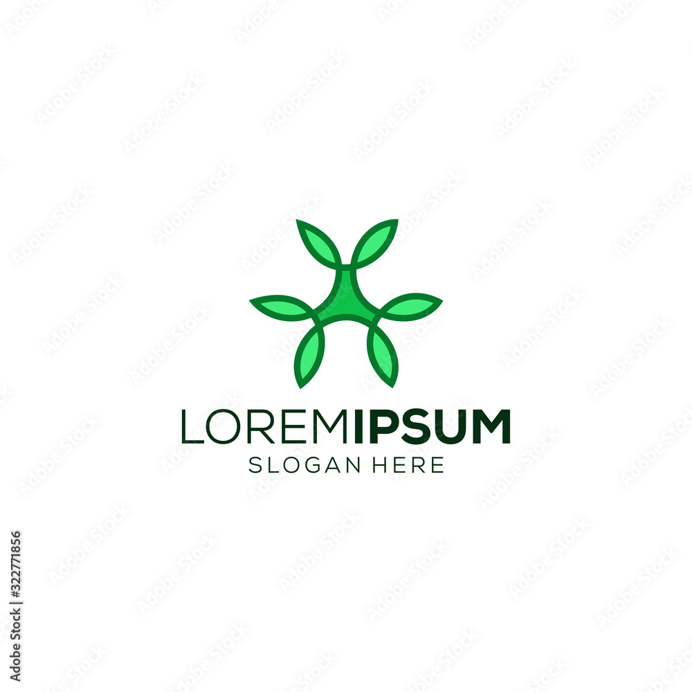 leaf logo design vector