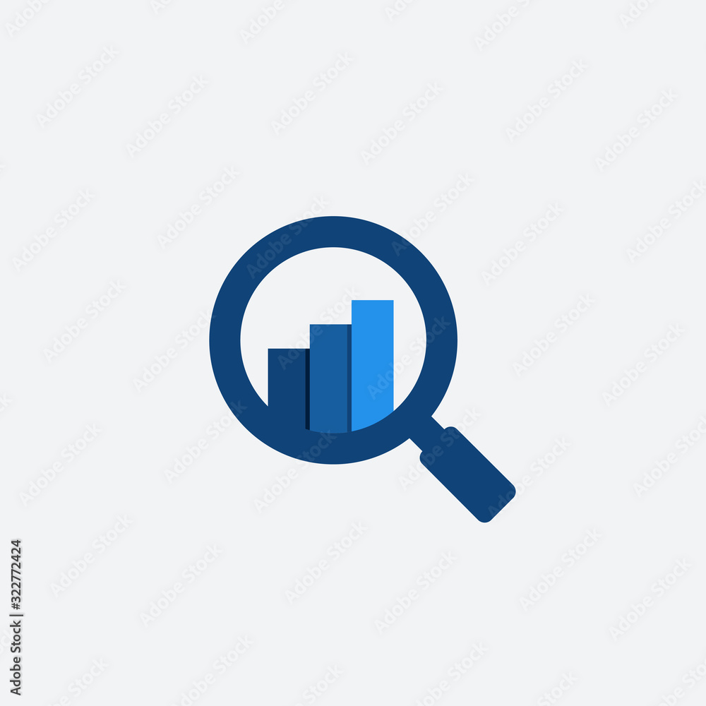financial chart vector with finder symbol financial chart vector with finder symbol