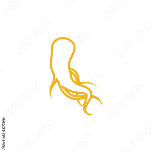 Ginseng icon design template vector isolated illustration