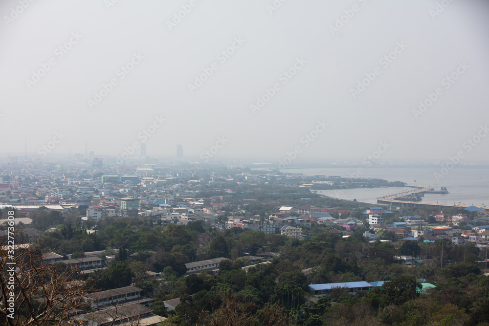 Pollusion PM 2.5 over Chonburi City, Thailand