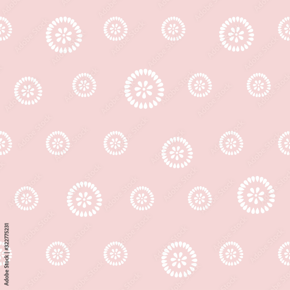 Seamless pattern with hand drawn flowers on trendy pink background. Hand painted flower blossom. Design for wallpaper , wrapping, cards. illustration.