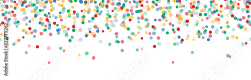 Fototapeta Naklejka Na Ścianę i Meble -  seamless colored confetti on upper border with free space for text