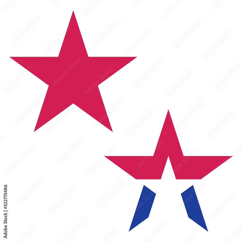Obraz premium Five pointed star, icon set. Vector illustration on white background.