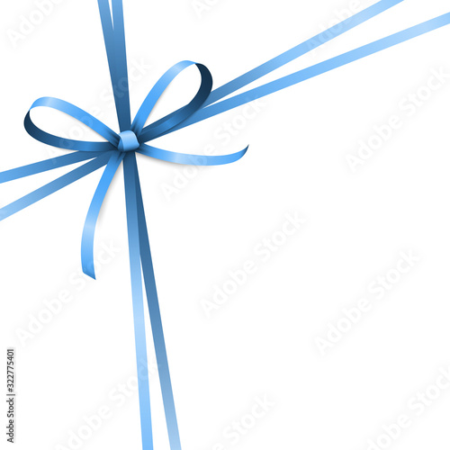 blue colored ribbon bow