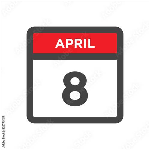 April 8 calendar icon with day of month
