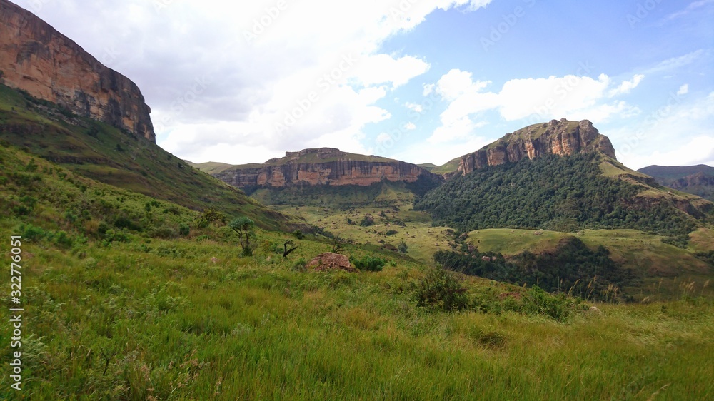 Dry and remote landscape in Drakensberg