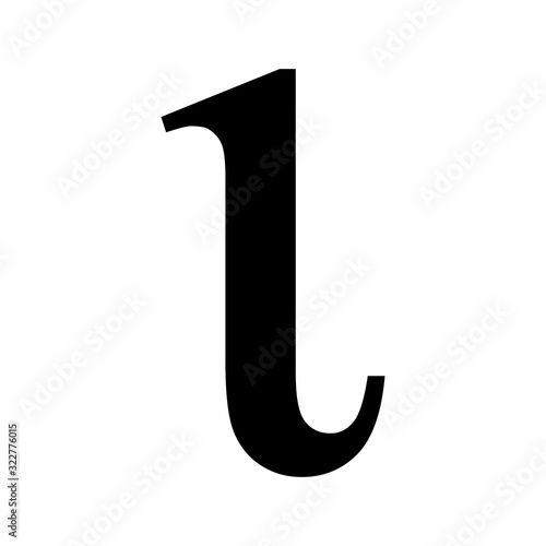 Lowercase Iota greek letter icon isolated on white background photo