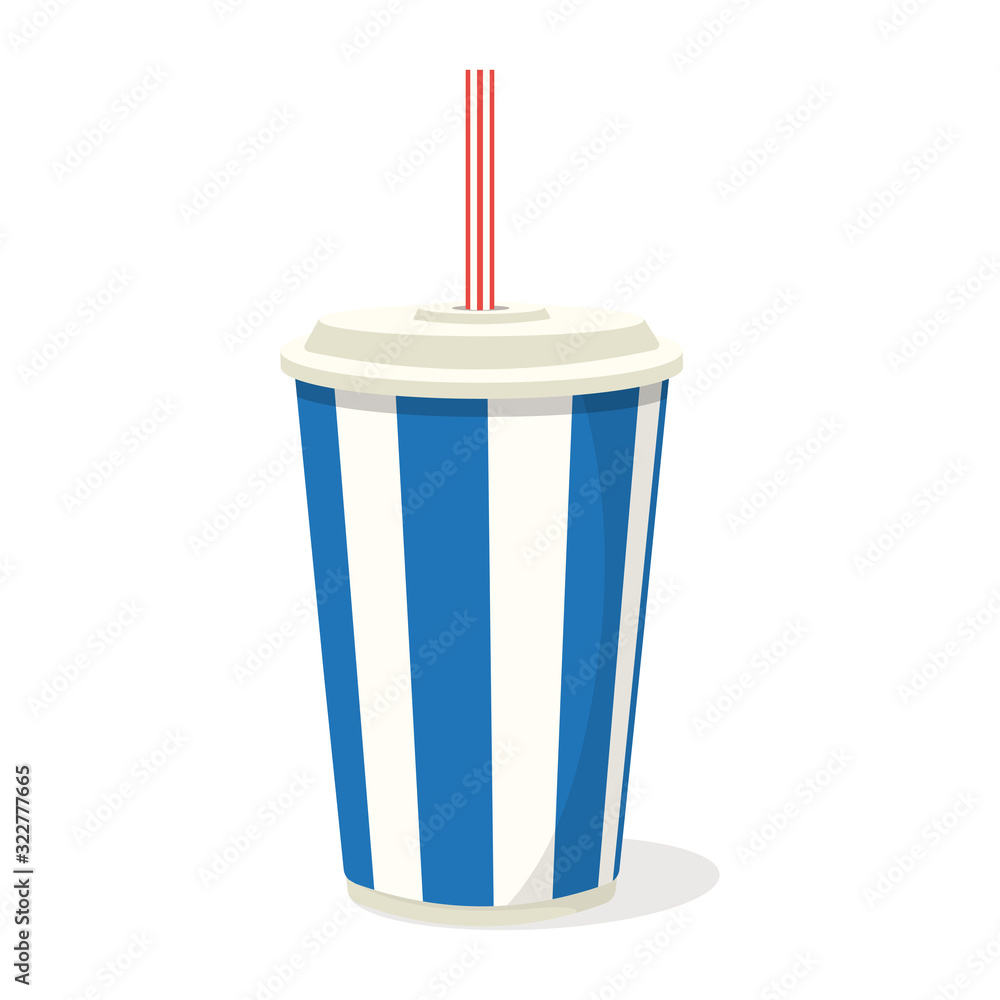 Soda paper cup drink with straw Soda paper cup drink with straw