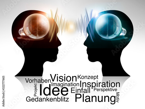 Ideen Austausch zwischen zwei Personen - Konzept
