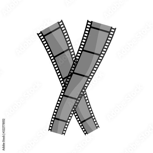 Vintage film tape, negative film tape vector illustration