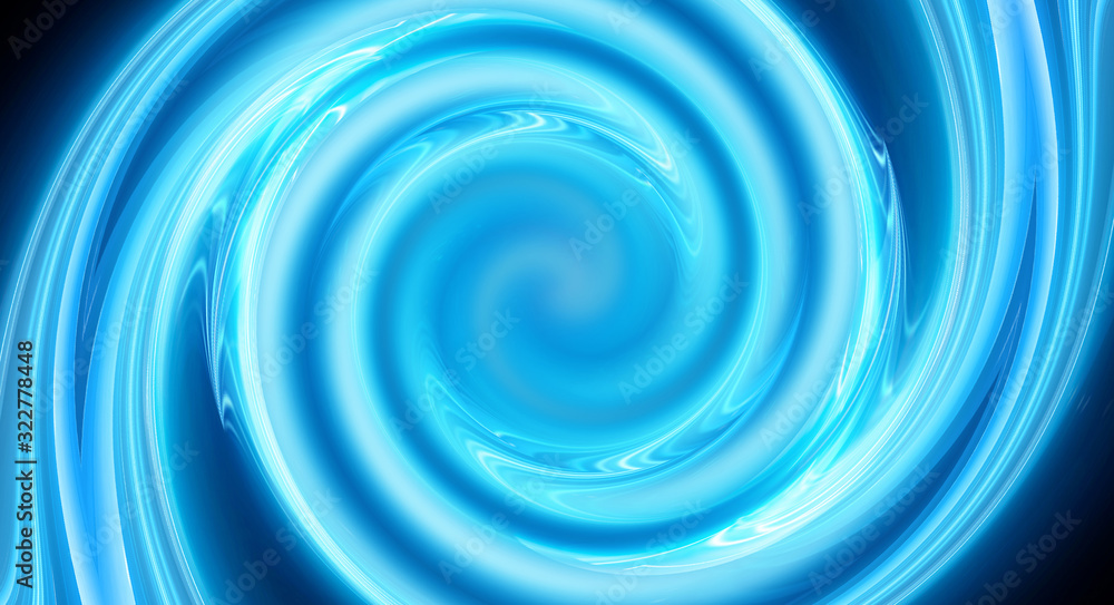 Abstract blue background. Circle, blue neon. Twisting. Abstract blue background. Circle, blue neon. Twisting.
