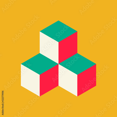 Abstract Cube Logo. Colorfu...