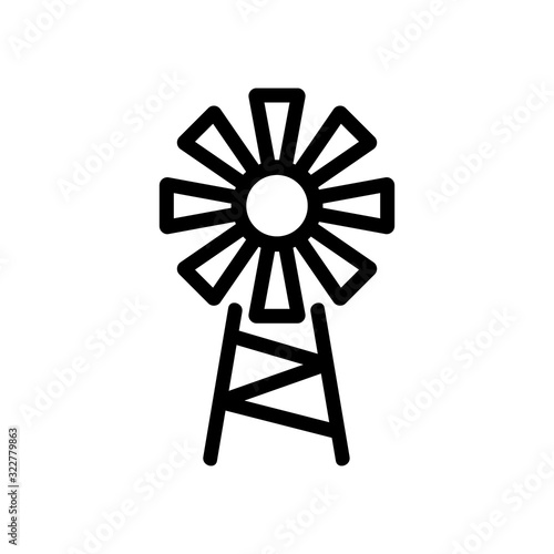 windmill icon vector. Thin line sign. Isolated contour symbol illustration
