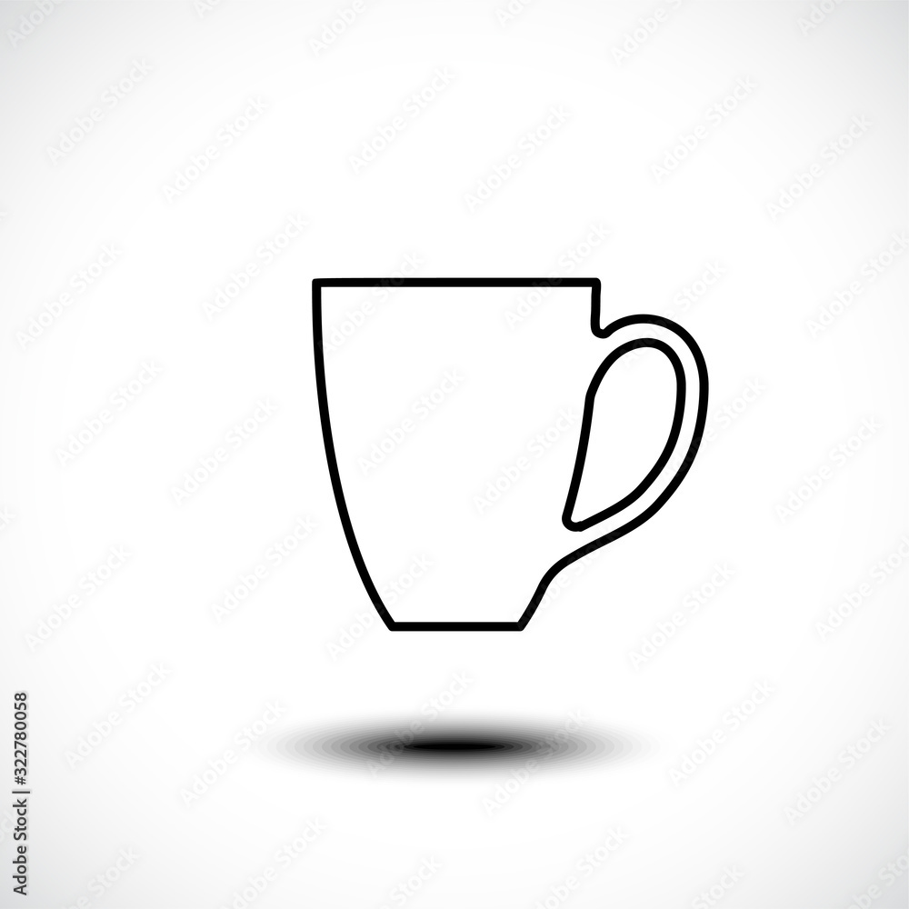 Mug line icon. Vector illustration. Mug line icon. Vector illustration.