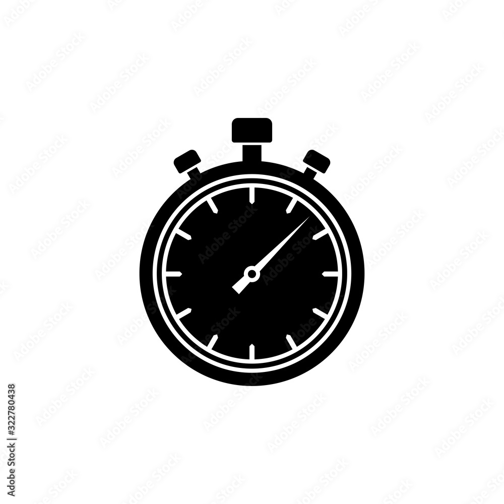 Stopwatch vector icon. Black illustration isolated on white background for graphic and web design. Stopwatch outline icon. Timer clock simple line vector icon. Stopwatch vector icon. Black illustration isolated on white background for graphic and web design. Stopwatch outline icon. Timer clock simple line vector icon.