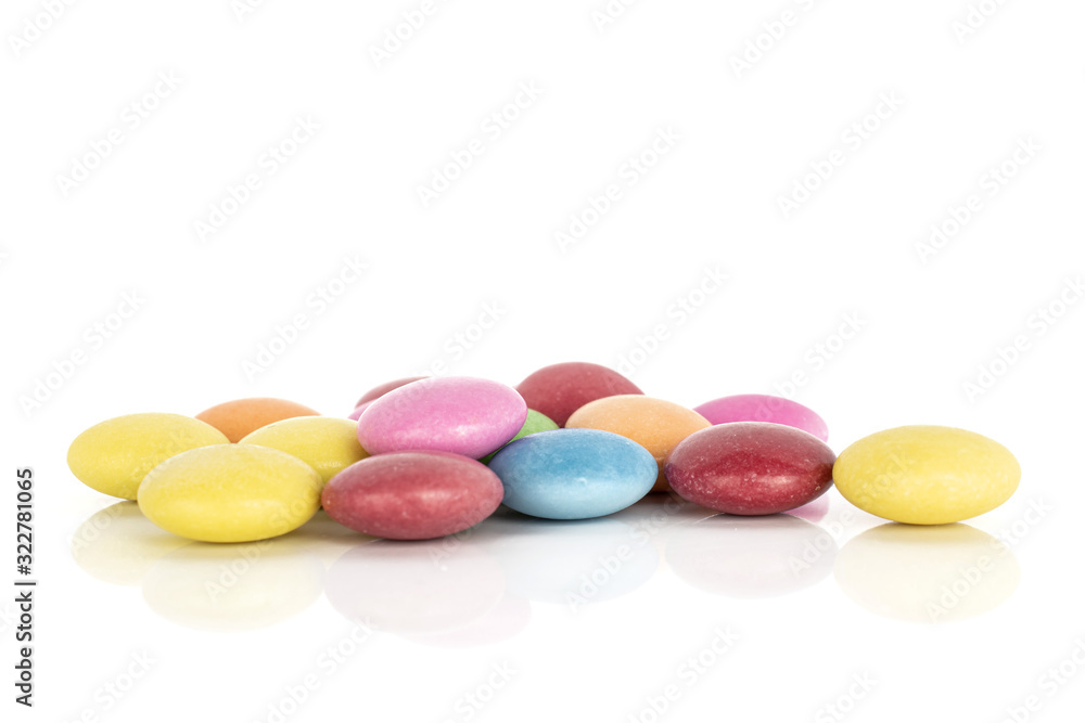 Lot of whole sweet colourful candy heap isolated on white background Lot of whole sweet colourful candy heap isolated on white background