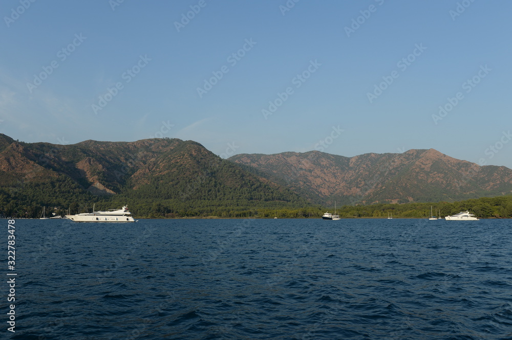 The Bay of Marmaris, in the Aegean sea. Turkey