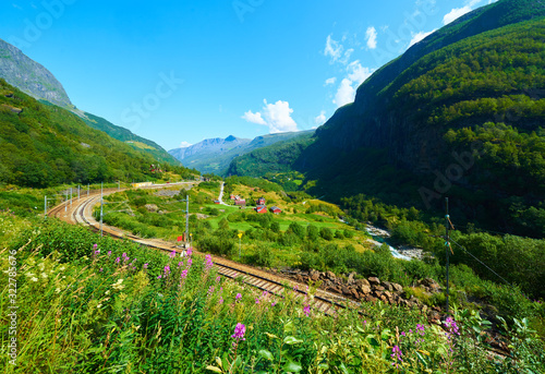 beautiful flam railway and fjord, Norway